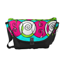 Linear Love Lines- Pink, Tiffany Blue, lime, Black Commuter Bag
