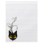 Lined Binder Paper 8.5"x11" Black Cat Solid Black Personalised Flyer