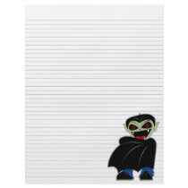 Lined Binder Paper Dracula Halloween Solid Black Flyer