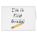 Lined Paper and Pencil First Grade cards
