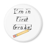 Lined Paper and Pencil First Grade magnets
