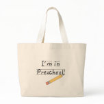 Lined Paper and Pencil Preschool Tote Bag