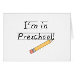 Lined Paper and Pencil Preschool Greeting Cards