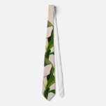 Linen Texture Calla Lilies Tie