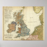 Linguistic map of British Isles Poster