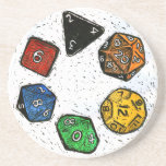 Lino-print Game Dice Coaster