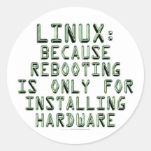 Linux: Because rebooting is only for installing... Sticker