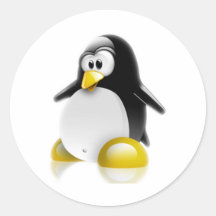 Linux Jump Round Sticker