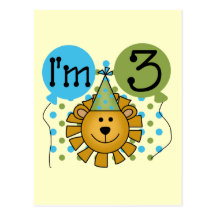 Lion 3rd Birthday T-shirts and Gifts Post Card