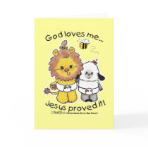 Lion and Lamb Babies Greeting Card