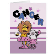 Lion and Lamb Boxers-Make Cancer Black and Blue Card