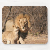 Lion and Lion Cub Mouse Pad