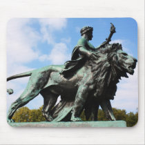 Lion and man statue mousepad