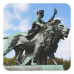 Lion and man statue stickers