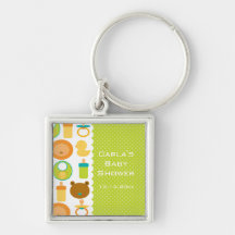Lion and Teddy Bear Baby Shower Keychain