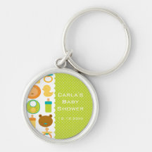 Lion and Teddy Bear Baby Shower Keychain