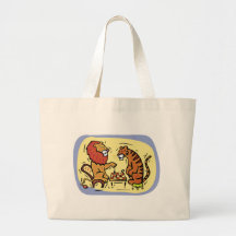 Lion and Tiger Playing Chess Canvas Bag