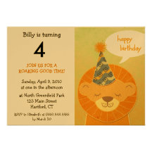 Lion Birthday Party Invitations