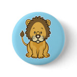 Lion button blue