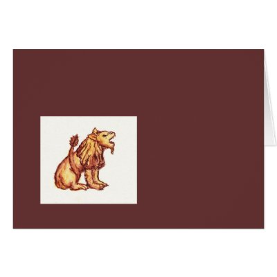 lion greeting card by MinaAbril