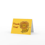 Lion Cartoon Thank You card template