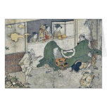 Lion dance by Kitagawa,Utamaro Greeting Cards