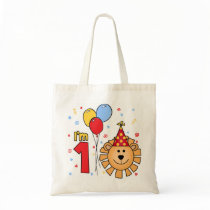 Lion Face First Birthday Canvas Bags