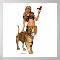 Lion Girl Print