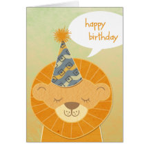 Lion Head Happy Birthday Card