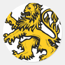 Lion Heart Round Stickers