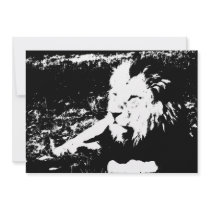 Lion in Black and White Personalised Announcement