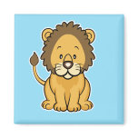 Lion magnet blue