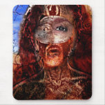 lion on fire mouse mat