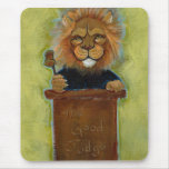 Lion painting original art judge legal law lawyers mousepads