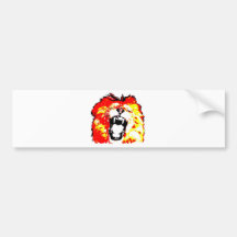 Lion Roaring Bumper Sticker