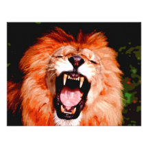 Lion Roaring Custom Invitations