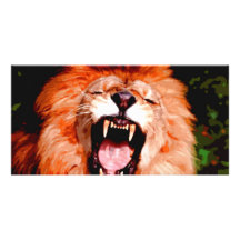 Lion Roaring Personalized Photo Card