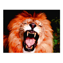 Lion Roaring Post Card