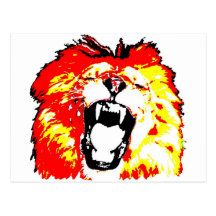 Lion Roaring Postcards