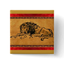 Lion Sketch Button