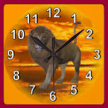 Lion Sunset wall clocks