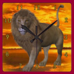 Lion Sunset wall clocks