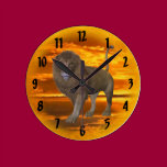 Lion Sunset wall clocks