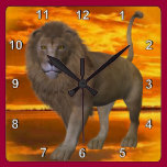 Lion Sunset wall clocks