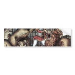 Lion Tamer In Cage With Lions Circus Poster bumper stickers