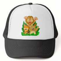 Lion Tiger and Bear Cartoon Cap