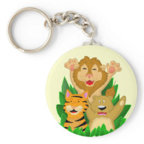 Lion Tiger and Bear Cartoon Keychain
