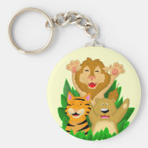 Lion Tiger and Bear Cartoon Keychain