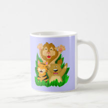 Lion Tiger and Bear Cartoon Mug