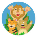Lion Tiger and Bear Cartoon Sticker